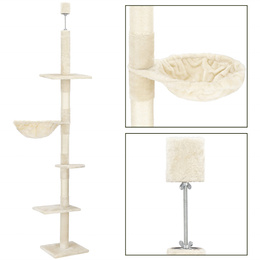 Drapak dla kota sufittowy sizal słupek 240 - 265 cm kremowy