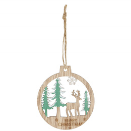 Zawieszki choinkowe 6 sztuk drewniane ozdoby świateczne