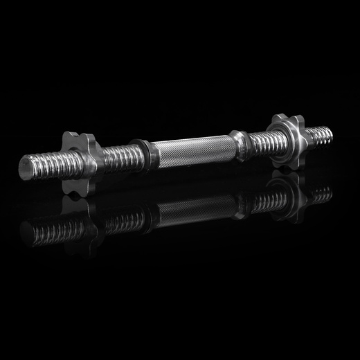 Gryf krótki 40 cm do hantli z zaciskami zestaw 2 szt. gwintowane, śr. 28 mm stal chromowana