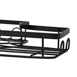 Półka łazienkowa, pod prysznic, wisząca zestaw 2 szt. narożna czarna