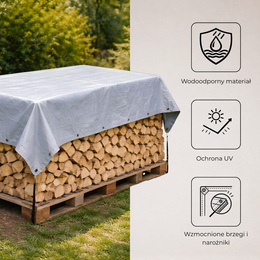 Plandeka 5x8m 210g/m2 gruba płachta ochronna szara