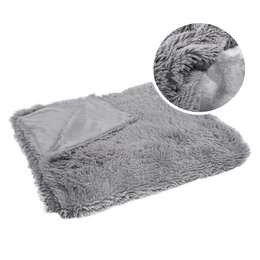 Narzuta na łóżko, pled 200x220 cm dwustronny koc na kanapę szary