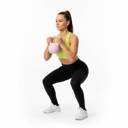 Kettlebell 4 kg odważnik, hantla do ćwiczeń ABS kula do treningu siłowego, różowa