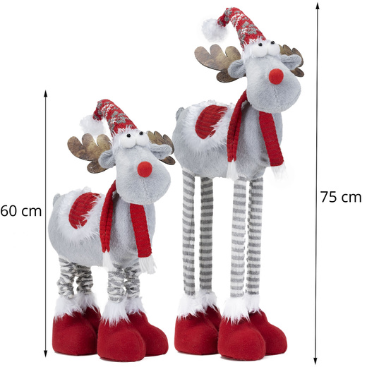 Świąteczny renifer figurka z teleskopowymi nóżkami ozdoba na święta