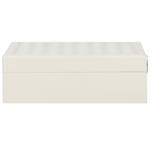 Szkatułka na biżuterię ekoskóra 25x25x8,5 cm kremowy organizer z przegródkami