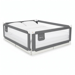 Barierka ochronna do łóżka 160 cm zabezpieczająca uniwersalna dla dzieci składana szara