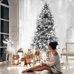 Lampki choinkowe 500 led zimne białe 27,5 m oświetlenie IP44