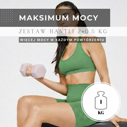 Ciężarki 2x0,5kg hexagonalne do ćwiczeń fitness hantle zestaw 2 szt. jasny róż