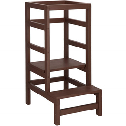 Pomocnik kuchenny 4-poziomowy kitchen helper, podest dla dzieci 90 cm brązowy