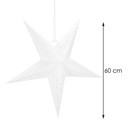 Gwiazda świąteczna papierowa biała i lampki choinkowe led ciepły biały