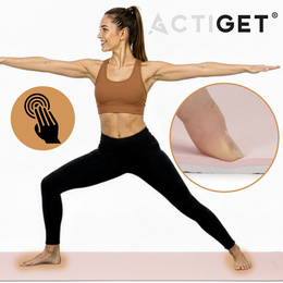 Mata do jogi, ćwiczeń fitness 183x61 cm antypoślizgowa, materac do stretchingu, jasny róż