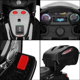 Motocykl dla dzieci, elektryczny jeździk trójkołowy, motorek na akumulator, czarny