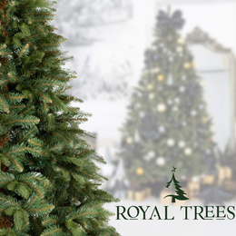 Choinka sztuczna 220 cm Premium Royal Trees świerk syberyjski z drewnianym stojakiem