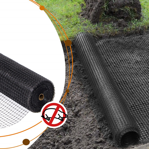 Siatka na krety 2 m x 100 m przeciw kretom, nornicom 45g/m2