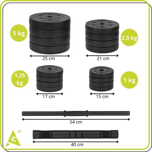 Hantle 2x20 kg do ćwiczeń regulowane 40 kg zestaw obciążeń gryf do treningu siłowego