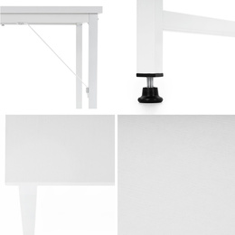 Biurko komputerowe nowoczesne 100x50x76 cm stolik loft industralny biały
