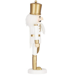 Dziadek do orzechów 30 cm z mieczem drewniany żołnierzyk złoty, figurka świąteczna