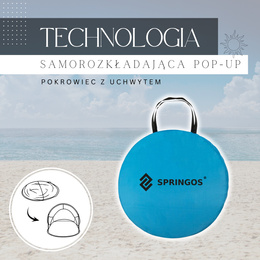 Namiot plażowy samorozkładający Pop-up niebieski Springos