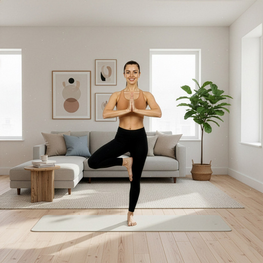 Mata do jogi, ćwiczeń fitness 183x61 cm antypoślizgowa, materac do stretchingu, jasny beż