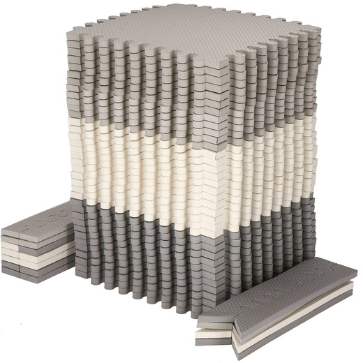 Mata piankowa trójkąty 186x186 cm szare puzzle dla dzieci, do ćwiczeń pianka EVA