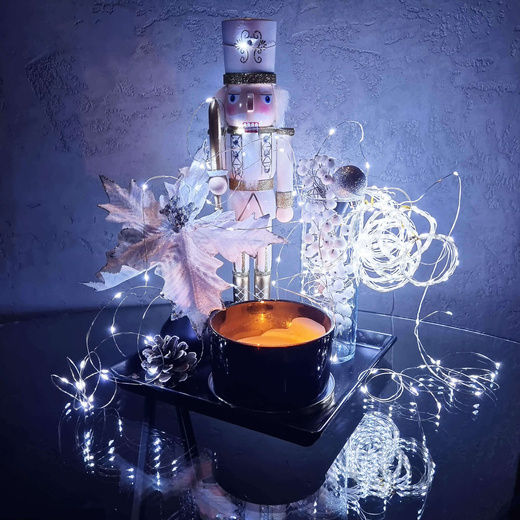 Lampki choinkowe na szpuli 1000 LED druciki biały zimny wewnętrzno-zewnętrzne