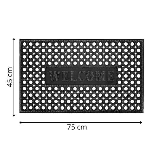 Wycieraczka wejściowa, mata pod drzwi 75x45 ażurowa, czarno-grafitowa