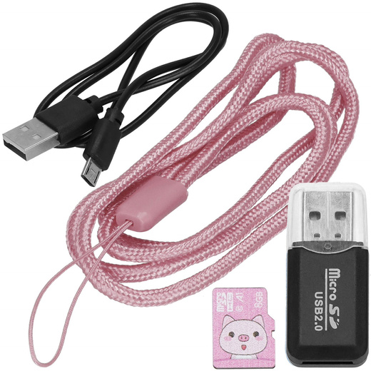 Aparat dla dzieci cyfrowa kamera full HD z kartą 8GB różowy