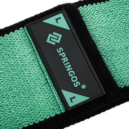 Guma fitness hip band L zielona 2x43 cm