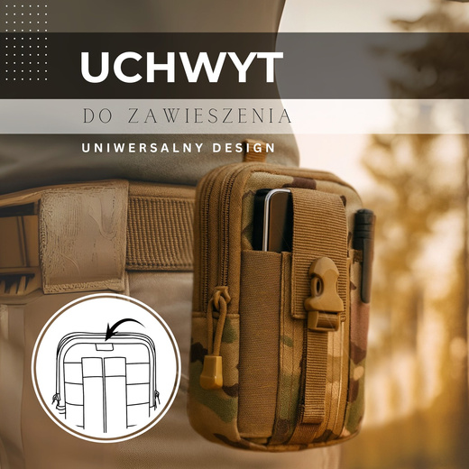 Nerka wojskowa do paska saszetka taktyczna militarna zieleń