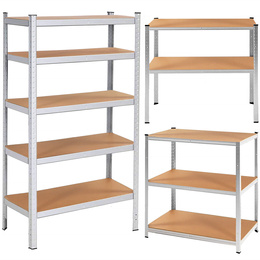 Zestaw regałów metalowych 2 szt. 150x75x30cm 625kg z 5 półkami do garażu, piwnicy