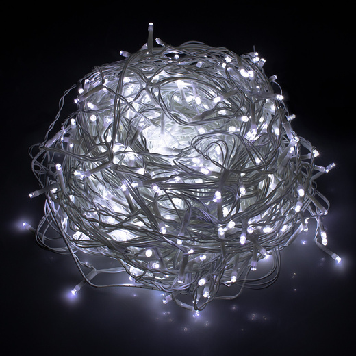 Kurtyna świetlna 300 led girlanda, lampki wewnętrzno-zewnętrzne sople zimny biały