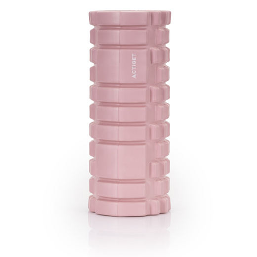 Wałek do masażu, średnio twardy, roller z wypustkami, różowy