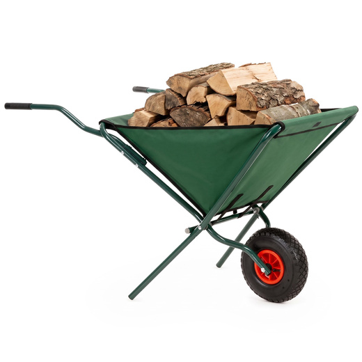 Taczka ogrodowa 50 L składana 116 x 64 x 65 cm jednokołowa, stalowy wózek transportowy