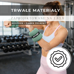 Obciążenia na ręce i nogi 2x1,5 kg do treningu fitness i cardio, miętowe
