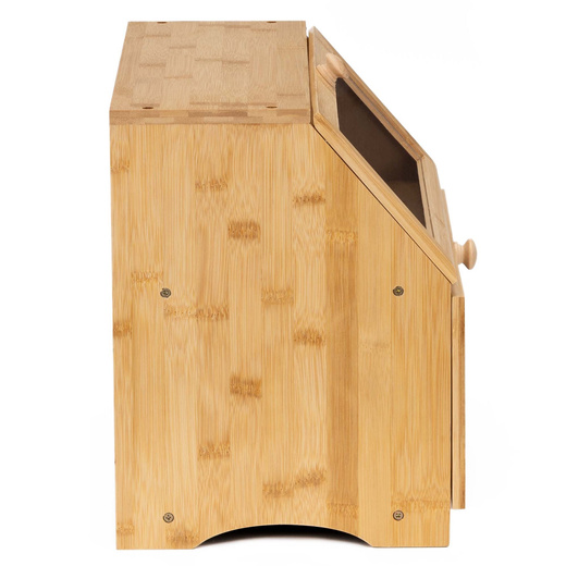 Chlebak zamykany, dwupoziomowy, szafka na pieczywo, bambusowy