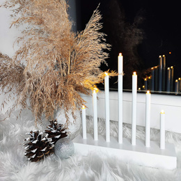 Świecznik adwentowy Led 7 świec biały