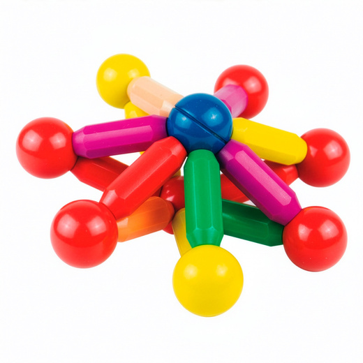 Klocki magnetyczne, konstrukcyjne 3D duży zestaw 128 szt. patyczki kulki