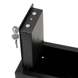 Sejf domowy na pieniądze, kasetka, skrzynka kasa pancerna z 3 kluczami czarna