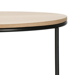 Stolik kawowy loft, metalowy industrialny z okrągłym blatem do salonu nowoczesny