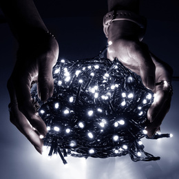 Lampki choinkowe 500 led zimne białe 27,5 m oświetlenie IP44