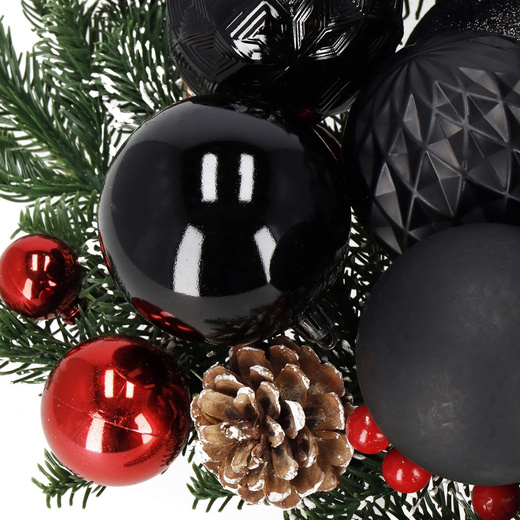 Bombki choinkowe 30 szt. czarny 8cm zestaw choinkowy