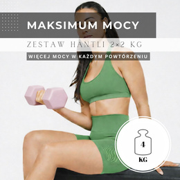 Ciężarki 2x2kg hexagonalne do ćwiczeń fitness hantle zestaw 2 szt. różowe