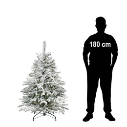 Choinka sztuczna 120 cm świerk kaukaski ośnieżony jak żywy, nowoczesny, ze stojakiem