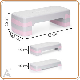 Step do ćwiczeń fitness 3-stopnie, schodek treningowy do aerobiku