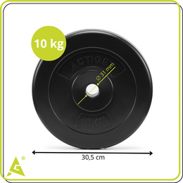 Obciążenie bitumiczne 10 kg talerz kompozytowy 31 mm krążek do sztangi hantli