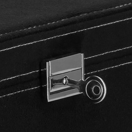 Szkatułka na biżuterię 26x26x9 cm czarny, welurowy organizer z przegródkami
