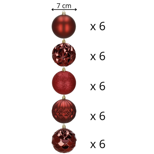 Bombki choinkowe 30 szt. zestaw dekoracji świątecznych 8 cm nietłukące