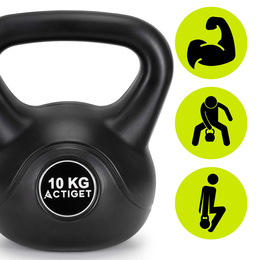 Kettlebell 10 kg odważnik, hantla do ćwiczeń ABS kula do treningu siłowego, czarny