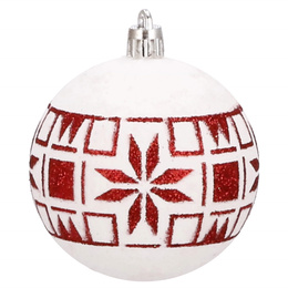 Bombki choinkowe 30 szt. ozdoby świąteczne zestaw 5cm biało-czerwone