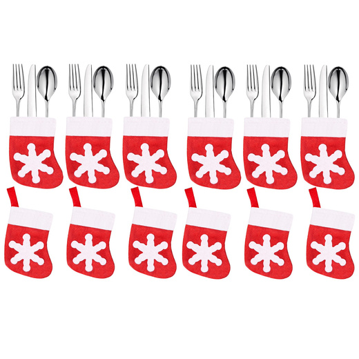 Kieszonka na sztućce 12szt. świąteczne etui, skarpeta ozdoba świąteczna